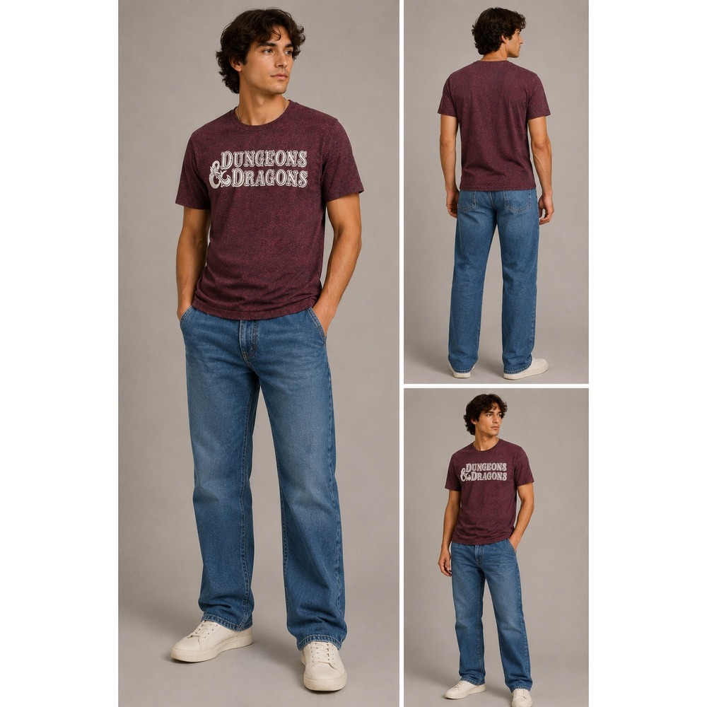 Dungeons & Dragons Shirt Mens‎ Small S Burgundy Heather Graphic Tee Unisex D&D